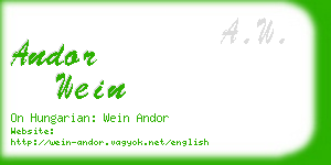 andor wein business card